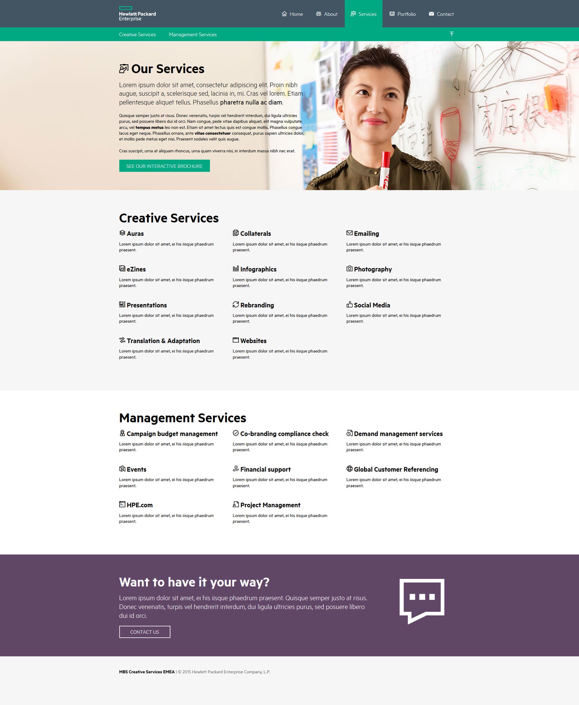 Marketing subpage